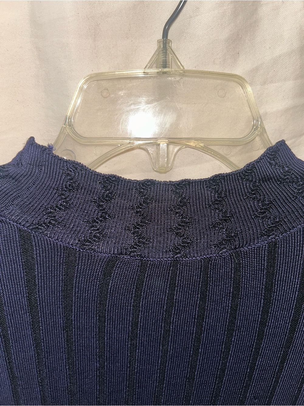 Navy/Indigo Ribbed Long-Sleeve Knit Sweater - Picture 5 of 10